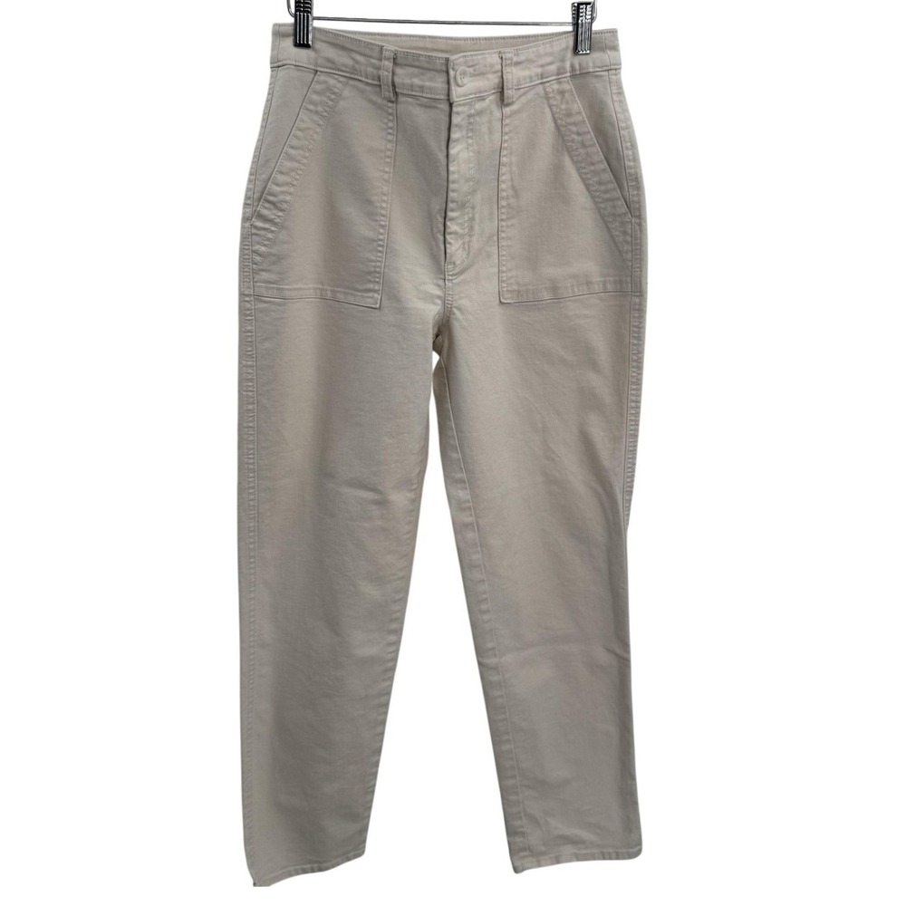 Z Supply Womens Pants Medium Beige High Rise Utility Patch Pocket Minimalist